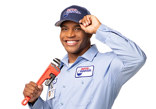 Roto-Rooter technician with US map