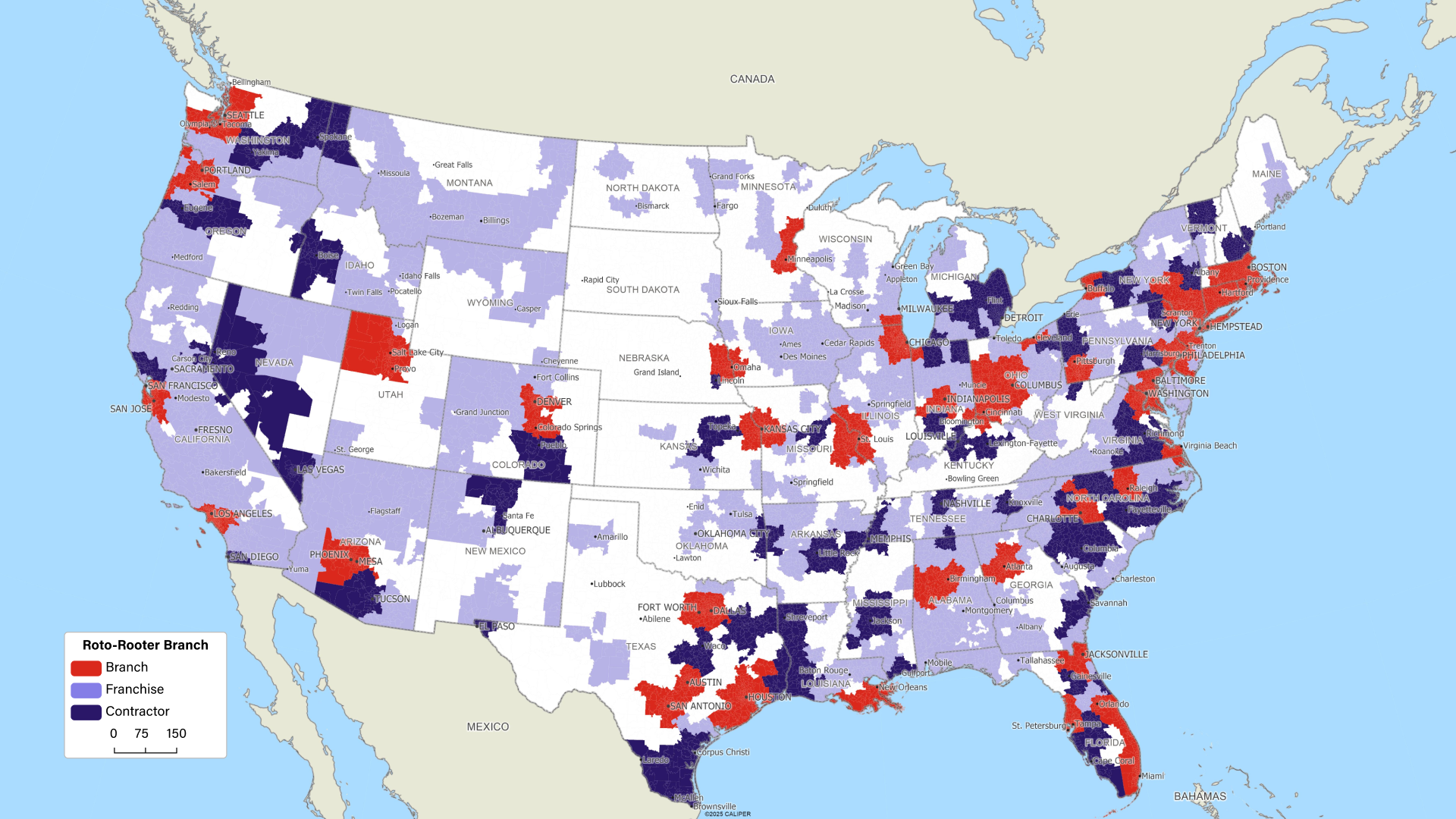 Roto-Rooter US service map