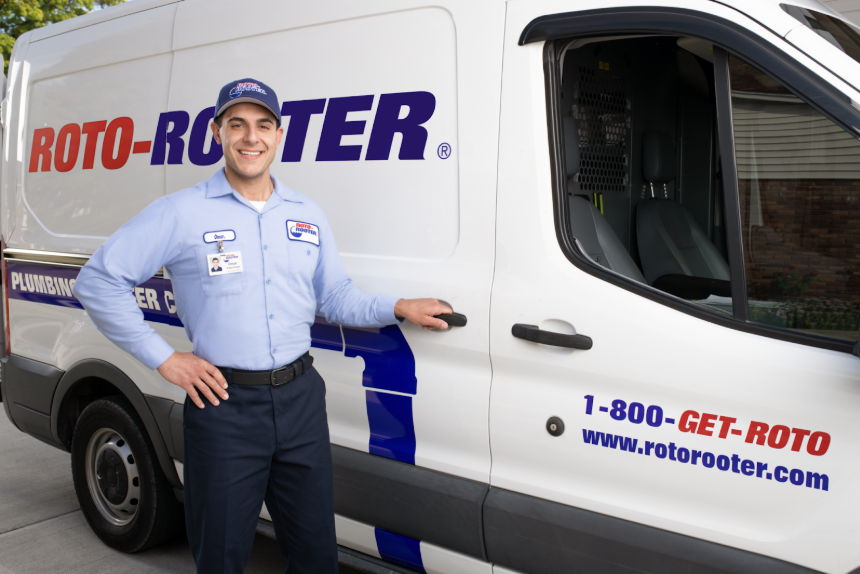 Local Roto-Rooter Plumber and Van