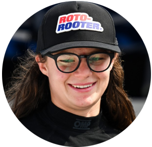 Picture of Isabella Robusto a drive for the Roto-Rooter Racing Team.