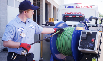 Plumber preparing for sewage cleanup