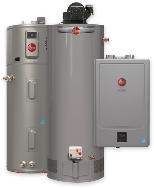 Water heaters that Roto-Rooter services.